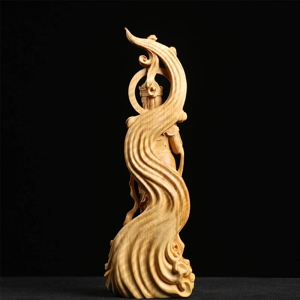 Amazon.co.jp: 彫刻頭の彫刻 ツゲ観音菩薩彫刻木彫像の装飾品 : ホーム